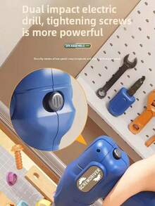 早教DIY工具和玩具，3D DIY拼图玩具，电钻，螺母螺丝紧固工具箱，仿真工程师工具套装，儿童角色扮演玩具，男孩女孩圣诞礼物，逼真工具，角色扮演玩具 - 彩色 - 查看 4