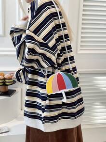 Small Umbrella-Shaped Bag, Versatile And Elegant, With A Touch Of Luxury And Sophistication. This Is A High-End Women's Bag For The 2026 Spring Season, Featuring A Crossbody Design. - White - View 8