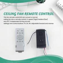 Universal Ceiling Fan Remote Control Kit Low Voltage 50w Dc Fan Light Driver Controller 6-Speed & Timing Remote - A - 查看 6