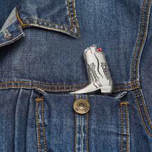 Fashionable Silver Cowboy Boot Shaped Lighter Case - Suitable For Mini Bic J5, Perfect For Party And Daily Use 3GCO - 1 - View 7