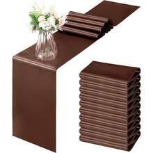 2-Pack Brown Table Runners, Satin Material & 108-Inch Length For Easy & Elegant Table Styling - màu nâu - Xem 6