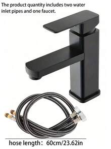 这款现代黑色塑料单把手面盆龙头采用方形单孔设计，可混合冷热水。它由耐用的ABS塑料制成，表面为哑光黑色，并配有G1/2螺纹连接。 - 彩色 - 查看 14