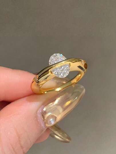 1 pezzo Anello in argento sterling S925 di moda con orbita planetaria, anello da donna elegante, adatto per uso quotidiano e appuntamenti, regalo di gioielleria raffinato per le signore, regalo di Natale