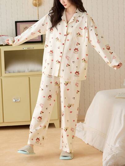 Gongdie Set de pijamale Disney Magic Mickey Mouse 2 buc, costum de noapte cu mânecă scurtă, moale și respirabil, absorbant al umezelii, primăvară/vară