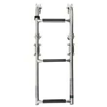 3 Step Folding 304 Stainless Steel & PVC Boat Ladder Silver & Black - 1 - View 7
