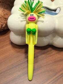 1pc Cute Cartoon Stress Relief Pen, Interactive Squeeze Ball Pen, Suitable For Students, Writing And Learning - Decompression Punching Pen - View 5