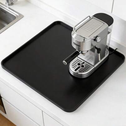 Silicone Coffee Mat - Coffee Bar Accessories And Storage Mat, Waterproof Edged Coffee Bar Mat, Non-Slip Kitchen Countertop Dish Drying Mat