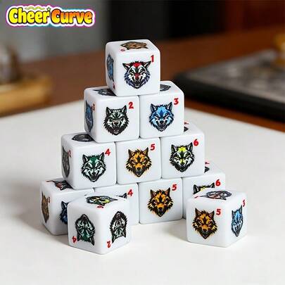 12pcs Wolf Head Dice - Ideal For Role-Playing Games And Family Dice Games, Also Great Gifts For Thanksgiving And Christmas, Perfect Gaming Accessories