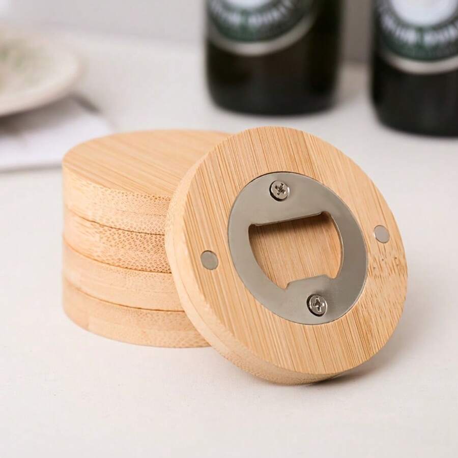 2/4 piezas Imanes de nevera en blanco hechos a mano, abrebotellas, adecuados para bebidas y cerveza, decoración del hogar creativa, gran capacidad, opción de regalo perfecta, aplicable para cocina, boda y fiesta, herramienta para bebidas, esencial para bar en casa, decoración de estilo rústico, diseño artesanal, material duradero, superficie lisa, abrebotellas multifuncional, suministros de entretenimiento en el hogar, planificación de bodas - Caqui - Ver 1