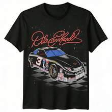 Vintage NASCARs DaleEarnhardt #3 Goodwrench Monte Carlo Tee Retro Racing Car Classic Print T-Shirt For Men Vintage Racewear. Vintage Graphic T-Shirt - 黑色 - 查看 1