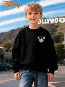 Disney Minnie Mouse "Never Too Old" Black Pullover Sweatshirt, Sparkly Glitter Print, Cozy Crewneck, Durable Fabric, Ideal For Fall & Winter, Nostalgic & Stylish, Unisex - 黑色 - 查看 2