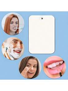 6英寸x4英寸紧凑型防雾亚克力淋浴镜，带吸盘 - 便携易清洁，适合旅行和健身，非常适合男士剃须和女士化妆，可壁挂或手持使用，便携式美容工具 | 光滑亚克力镜面 | 亚克力浴室配件 - 銀色 - 查看 3