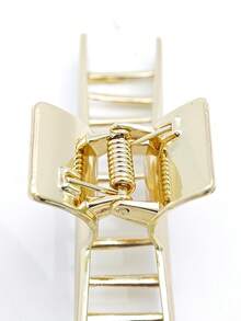 Yves Saint Laurent Large Gold Metal Hair Claw Clip 10cm/3.93in Strong Hold Hair Clamp For Thick Hair - Gold - View 7