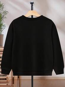 1pc Disney Saint Patrick's Day Mickey Mouse & Friends Tween Girl Lively Sweatshirt - Festive Lucky Motif Character Graphic Skin-Friendly & Daily-Wear For Casual Hangouts & Saint Patrick's Day Events - 黑色 - 查看 2