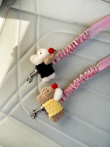 1pc Dog Car Safety Leash With Reflective Webbing, Elastic Retractable Pet Vehicle Tether - A - View 2