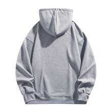 Solid Color Pullover Hoodie, Cute Women's Y2K Hoodie,Autumn Clothes For Women Back To School,Dropped Shoulder Long Sleeve Casual Hoodie Sweatshirt-L91 - 灰色 - 查看 2