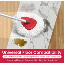 Mop Replacement Heads For O-Ceda Mop Replace Head Easy Wring Spin Mop Heads Replacements, O-Cedar Microfiber Spin Mop Refills, Spin Mop Replacement Head (White-6-Pack) - A - 查看 4