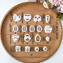 1/4/17Pcs Festive Easter Dessert Polymer Clay Cutters – Bunny Egg Cupcake Shapes, Spring Boho Craft Tools For DIY Earrings, Jewelry Charms & Holiday Party Gifts - White - View 3