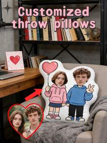 Customized Photo Pillow - Couple Cushion, Customizable With Cute Or Fun Couple Photos, Double-Sided 3D Pillow, Gift For Dad/Mom/Family/Her/Him/Girlfriend/Boyfriend, Couple Birthday/Valentine's Day/Wedding Gift - Upload Picture Customization - View 4