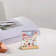 1pc 2D Flat Decorative Piece, Recommended Thanksgiving And Christmas Gift - Thankful Heart Decor Board With Moon, Star, And Dove Patterns, Suitable For Home And Reminders, Perfect Holiday Decoration Inspiration - A - View 4