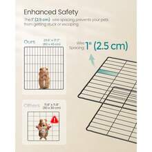 Pet Playpen Small Animal Cage Exercise Pen And Enclosure 48.4 X 24.8 X 18.1 Inches ULPI07H - màu đen - Xem 5