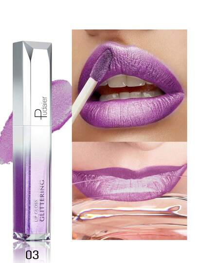 Pudaier Valentine's Day Gift Metallic Liquid Lip Gloss Waterproof Long-Lasting Transfer-Proof Smooth Matte Finish Suitable For All Skin Tones
