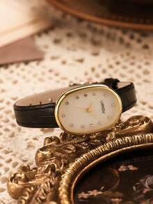 LIANDU LIANDU 女士复古经典商务石英表，PU皮表带，适合日常佩戴，生日礼物，返校季礼物，感恩节礼物，浪漫场合礼物，完美之选。 - 黑色 - 查看 2