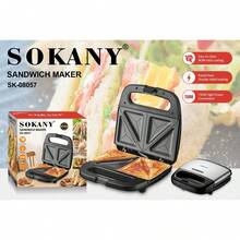 SOKANY 08057 Máquina para hacer sándwiches de desayuno para el hogar, calentamiento rápido, máquina para comidas ligeras, fácil de limpiar, para hornear, esencial para un desayuno perezoso - Negro - Ver 3