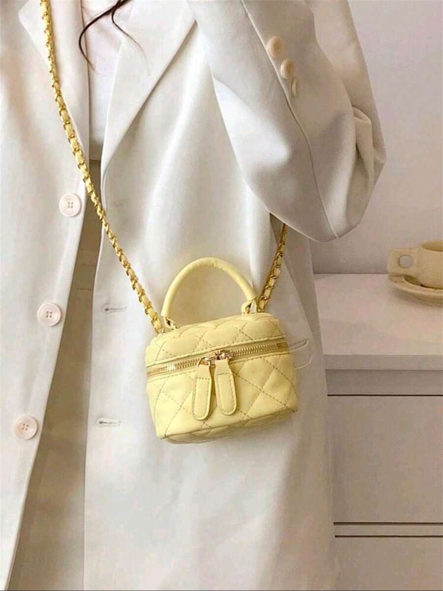 新款時尚經典多功能 PU 防水布料絎縫女款手提包