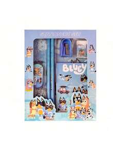 1 Set Family And Friends Cartoon Ruler Pencil Sharpener Eraser Notebook Set Creative Drawing Office Supplies Bluey Bingo Dog Cute Coco Rusty Muffin Stationery Kit Birthday Christmas Xmas Gifts - Multicolor - View 11