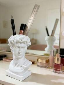 1 chiếc hộp đựng bút và cọ trang điểm hình tượng Hy Lạp, bình trang trí nghệ thuật phòng khách, thích hợp cho cây cảnh trong vườn và nhà, phong cách La Mã cổ điển, hình trụ màu trắng, quà tặng tân gia độc đáo và đồ nội thất trang trí. Vật trang trí đặc biệt mang ý nghĩa kỷ niệm cho các cặp đôi, bình đựng đa chức năng. - A - Xem 4