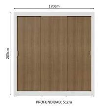 Ropero Closet Madesa 3 Puertas Color Blanco y Marrón 02 - Blanco y Marrón - Ver 3