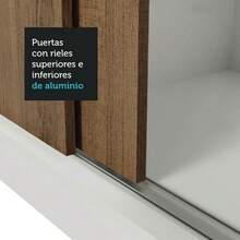 Ropero Closet Madesa 3 Puertas 1 Espejo Color Blanco y Marrón 02 - Blanco y Marrón - Ver 9