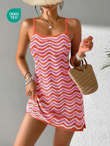 Đầm ngắn mùa hè dành cho nữ, kiểu bohemian ombre, khoét lỗ, gợi cảm, xuyên thấu, thích hợp cho kỳ nghỉ biển. - Nhiều màu - Xem 4