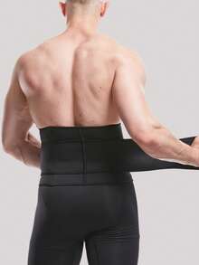 1pc Adjustable Waist Trainer Belt For Men, Fitness Waist Trimmer Sweat Belt - Black - View 5