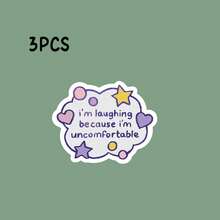 I'm Laughing Because I'm Uncomfortable Cartoon Sticker, Phone Case, Water Bottle, Book, Laptop, Notebook, Car Glass, Diary, Desk, Suitcase-Vinyl Laptop Sticker | Funny And Cute Design, Glossy End, Single Use - Light Film - View 15
