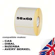 PLAIN WHITE 58x60 RMAL CAS LABELS 20 ROLLS EXPRESS DELIVERY - 1 Set - View 3