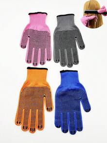 4/1 Pair Thick Hairstyling Silicone Dotted Curling Iron, Crimping Clamp, Straightener With Heat Resistant Gloves - Multicolor - View 16