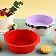 1pc Silicone Cake Mold, Round, Non-Stick Small Baking Mold, 15cm, Easy Release Silicone Bread Cake Mold, DIY Baking Pastry Tool, Silicone Mold For Cake, Cheesecake And Bread - Multicolor - View 1