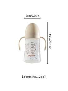 1pc Baby Panda, Dinosaur, Elephant, Rabbit Milk Bottle With Silicone Nipple And Handle, Anti-Drop, Suitable For Babies - Multicolor - View 13