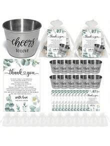 6个不锈钢迷你酒杯，附赠感谢卡和欧根纱袋，适合作为婚礼宾客回礼、新郎新娘派对礼物。 - 彩色 - 查看 9