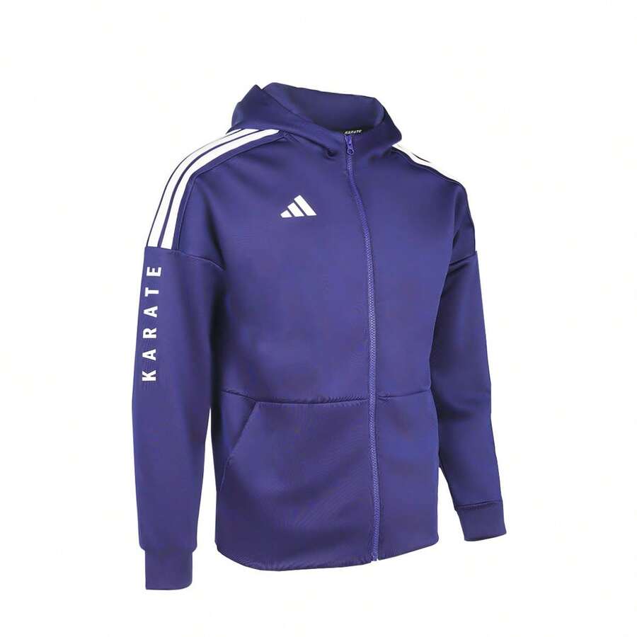 Áo khoác thể thao Adidas cho trẻ nhỏ, áo khoác gió nhẹ, áo khoác mỏng, áo khoác ngoài có mũ cổ đứng cho bé trai. - Màu xanh lam - Xem 1