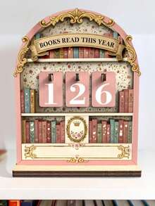 1 chiếc bảng đếm sách bằng gỗ, có thể dùng làm vật trang trí bàn làm việc, lịch để bàn thú vị hoặc đồ thủ công bằng gỗ. 1 chiếc bảng đếm sách bằng gỗ dùng để trang trí treo tường, trang trí giá sách thú vị, quà tặng trang trí, bảng theo dõi sách cá nhân hóa, bảng đếm số lượng sách đọc hàng năm, trang trí thư viện, trang trí theo dõi sách trên giá sách, quà tặng cho người đọc sách, quà tặng cho người yêu sách, quà Giáng sinh cho người đam mê sách. - Nhiều màu - Xem 1