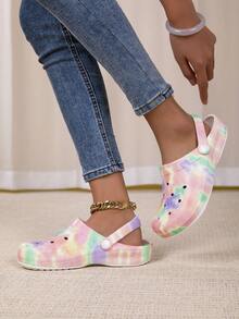 可调节宽楦平底凉鞋，适合休闲、旅行、海滩穿着，包头设计 - 彩色 - 查看 5