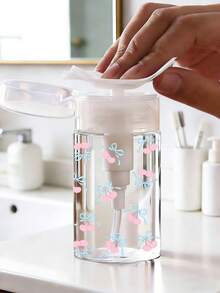 樱桃图案可重复灌装便携旅行瓶，卸妆分装瓶，带3.38盎司/6.76盎司便携式按压泵，适用于卸甲油、爽肤水和卸妆液，圆顶设计，可洗手，可重复使用，卸妆瓶，男士完美礼物，生日、周年纪念日和家居装饰的理想之选；女士完美礼物。 - 彩色 - 查看 2