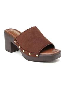 Spring & Autumn New Women Metal Loafers Flats Casual Slip-On Boat Shoes - Brown - View 3