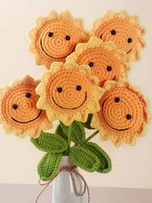 1件钩织向日葵礼物，适合生日、情人节、教师节、母亲节、父亲节、毕业季及其他场合 - 笑臉 - 查看 6