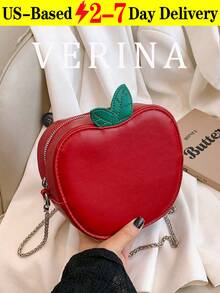 New Simple Fashion Versatile Personalized Fruit Chain Women Handbag,Fruit-Shaped Messenger Bag, Cute Novel Wallet, Yellow Shoulder Bag, Shiny Detail Handbag.Summer Beach Bag,Party Clutch,Kawaii Style Purse,Fashionable And Versatile Fruit Shaped Bag, Lovely Apple Crossbody Bag For Women, Perfect For Holidays And Street Fashion Y2K Sequin Patchwork Shoulder Bag, Fashionable Butter Yellow Bag For Women,Apple Shaped Bag,Fruit Crossbody Bag,Red Shoulder Bag,PU Leather Crossbody Bag,3D Apple Bag,Casual Daily Bag,Gift For Kids,Y2K Style Bag - 紅色 - 查看 12