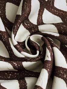 Dresses For Women Vestidos Elegantes De Mujer Women's Black Diamond Print V-Neck Lantern Sleeve Midi Dress, Elegant Commuter Style Spring, Summer And Autumn Valentines Day Outfit Spring Outfits For Women Festival Outfits For Women Concert Outfit Women Womens Tops Spring Break Outfits Brunch Outfits For Women Valentines Clothes Summer Outfits - 黑色 - 查看 4