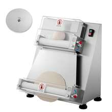Rodillo laminador de masa para pizza , prensa semiautomática de acero inoxidable de 3 a 16 pulgadas, máquina eléctrica comercial para hacer pasta de 390 W, 260 piezas por hora, grosor ajustable, con tapa de prensa de masa - Plateado - Ver 8
